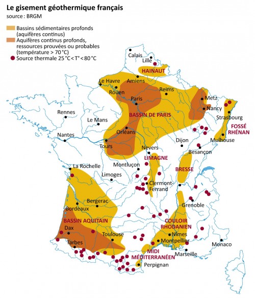 Yacimientos geotérmicos en Francia